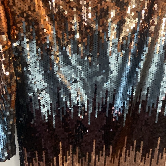 Stunning Nanette Lepore ombre Sequin Dress New Size 4 Bronze gold blue - Picture 3 of 8